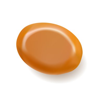 Beyaz arkaplanda karamel şekeri