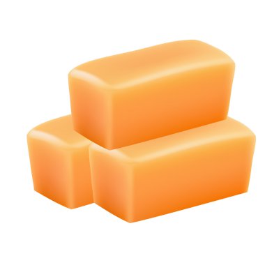 beyaz zemin üzerine karamelli şeker