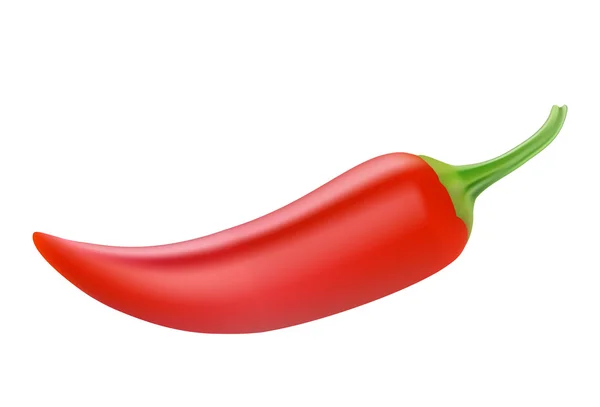 Czerwony gorący pieprz chili izolowany na białym tle — Wektor stockowy