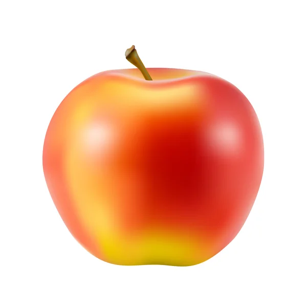 Manzana madura sobre fondo blanco — Vector de stock