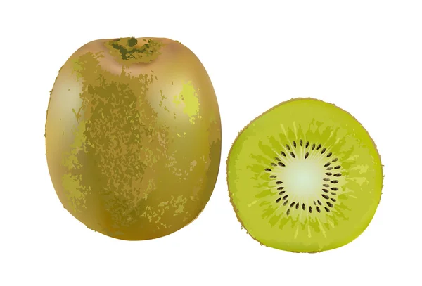  kivi ve dilimlenmiş onun parçaları