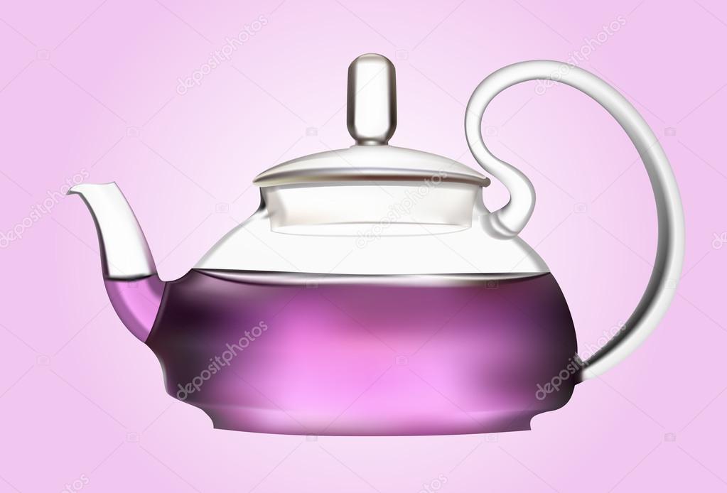 teapot of flower tea 