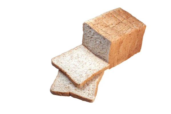 Pão de farinha de centeio isolado sobre fundo branco — Fotografia de Stock