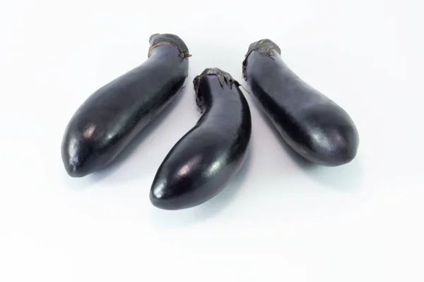 Eggplant or aubergine vegetable isolated on white background cut — Stock Photo, Image