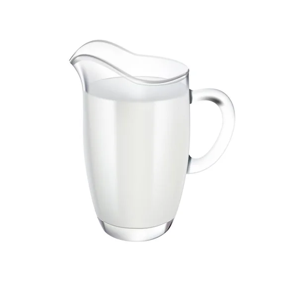 Primo piano di latte su sfondo bianco — Vettoriale Stock
