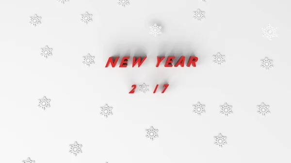 Neues Jahr mit Schnee — Stockfoto