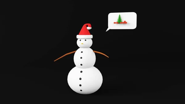 Snowman Árvore de Natal — Fotografia de Stock