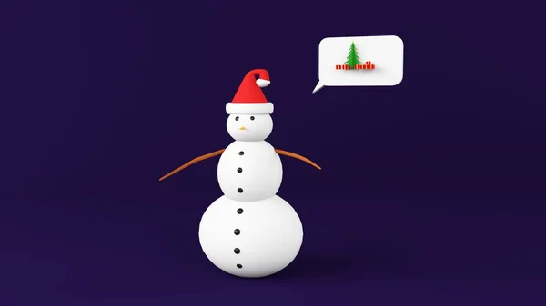 Snowman christmas tree — Stock Photo, Image