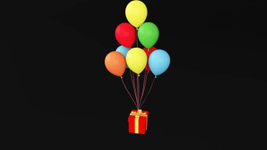 birçok balon ile hediye