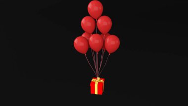 birçok balon ile hediye