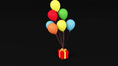 birçok balon ile hediye