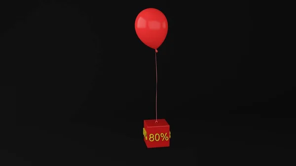 Balão com interesse cubo — Fotografia de Stock