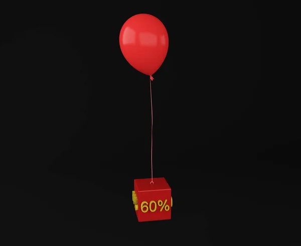Balão com interesse cubo — Fotografia de Stock