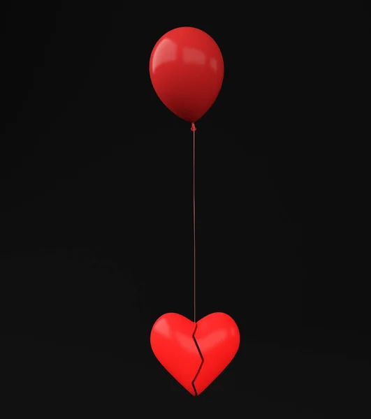 Balón con corazón roto —  Fotos de Stock