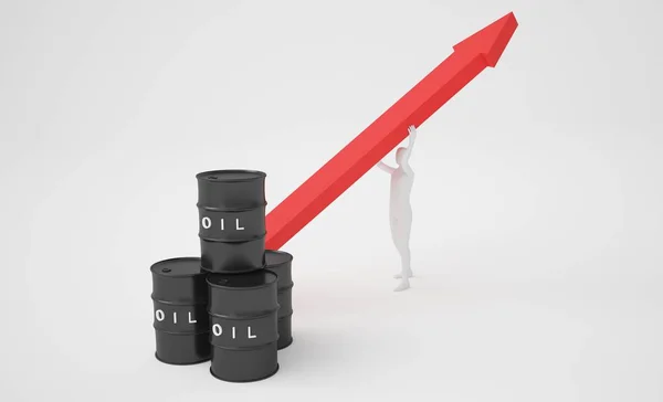 石油の増加と 3 d 男 — ストック写真