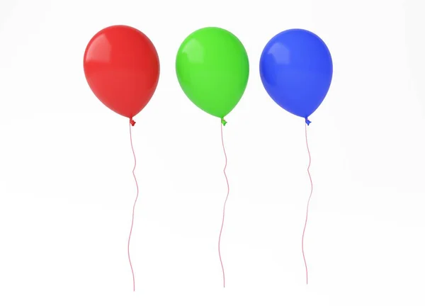 Três cores balão 3d — Fotografia de Stock