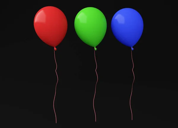 Üç renk ballon 3d — Stok fotoğraf