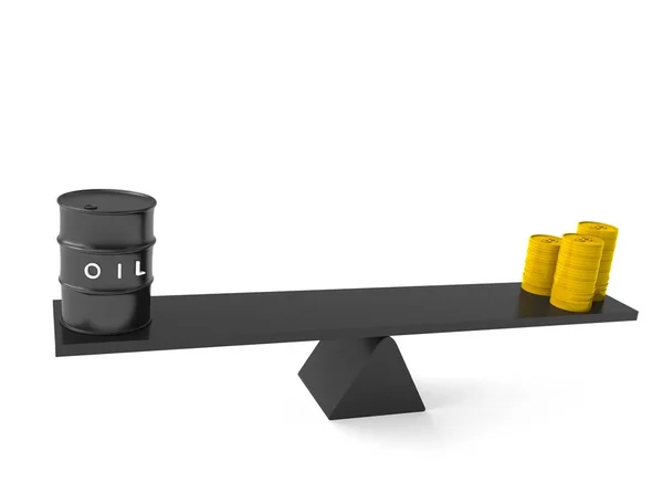 Olja och pengar skala — Stockfoto