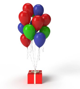 Hediye kutulu renkli balonlar 