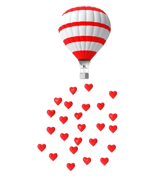 Balão Renderização Com Corações — Fotografia de Stock