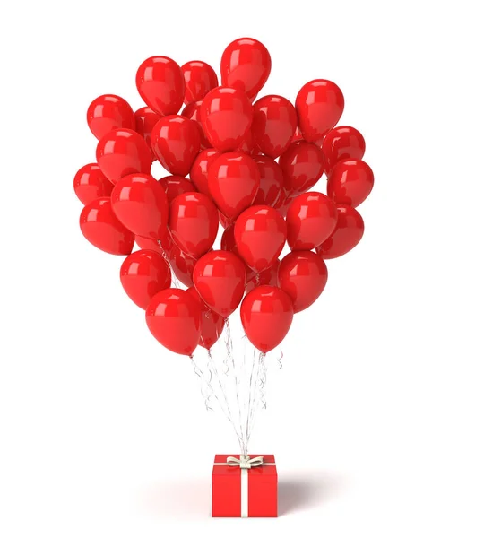 Render Balloon Many Gift Box — Stock Photo, Image