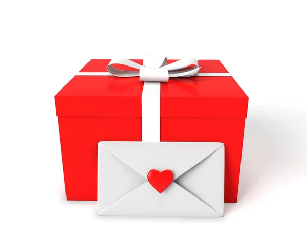 Render Boîte Cadeau Lettre Coeur — Photo
