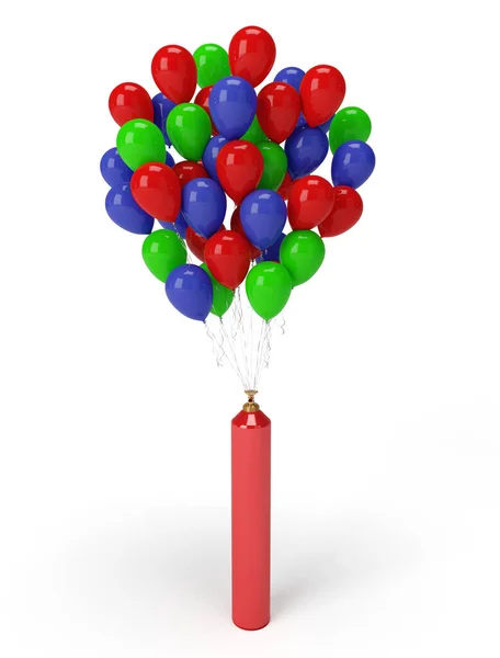 Helium Ballon Helium Red Cylinder — Stock Photo, Image