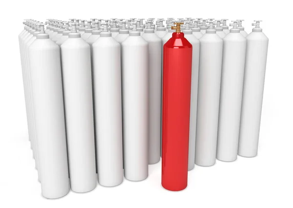 Utvalda Helium Röda Cylindern — Stockfoto