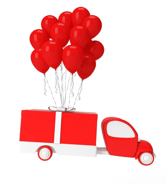 Caminhão Com Balão Voador — Fotografia de Stock