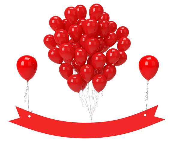 Modelo Balão Vermelho Para Cartaz Publicidade Banner Cartão — Fotografia de Stock