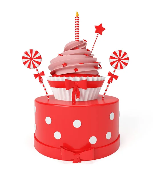 Render Mix Cupcake Aranyos Torta Stock Kép