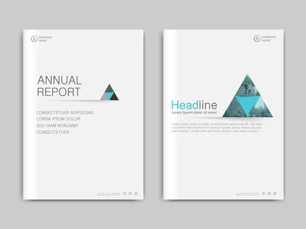 Informe anual de diseño de portada, folletos de plantillas vectoriales — Vector de stock
