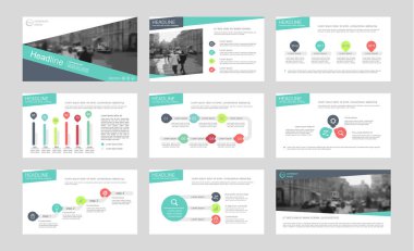 Infographic öğeleri için sunu şablonları.