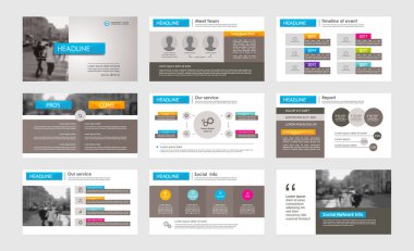 Infographic öğeleri için sunu şablonları.