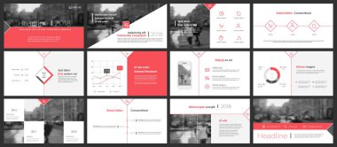 Öğeler için Infographics ve sunu şablonları.