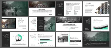 Öğeler için Infographics ve sunu şablonları.