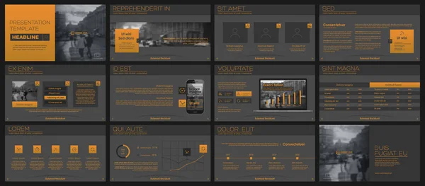 Elementos para infográficos e modelos de apresentação . — Vetor de Stock