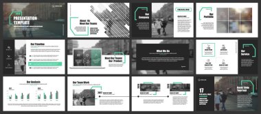 Öğeler için Infographics ve sunu şablonları.