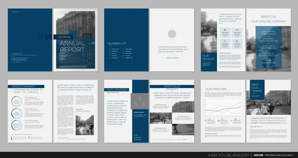 Návrh výroční zprávy, vektorové šablona brožury — Stockový vektor