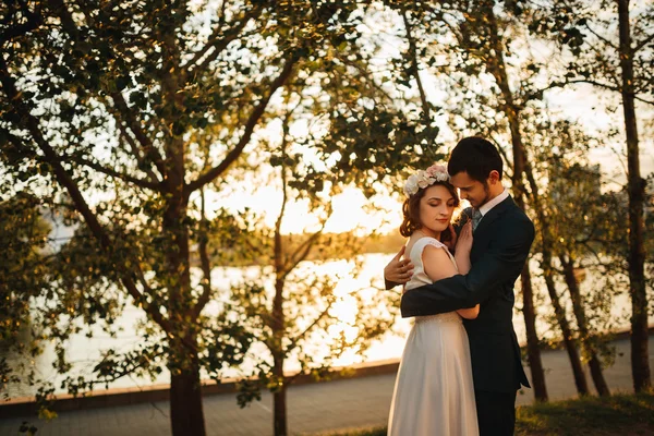 Tiro de casamento de noiva e noivo — Fotografia de Stock