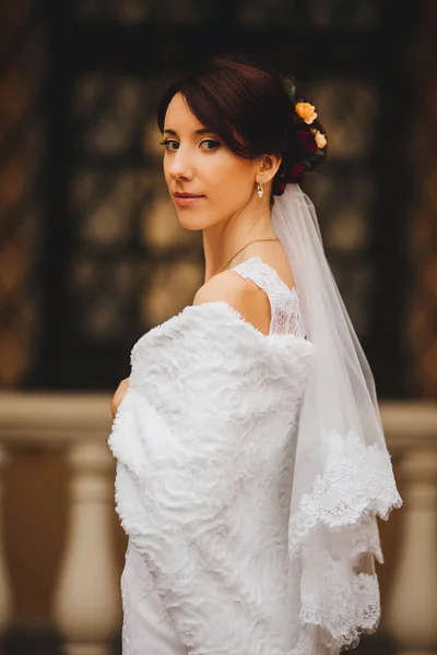 Gyönyörű menyasszony portréja — Stock Fotó