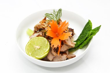 Izgara domuz deniz ürünleri sos ile