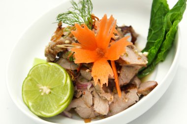 Izgara domuz deniz ürünleri sos ile