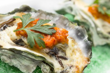 İstiridye kabuğu peynir ile