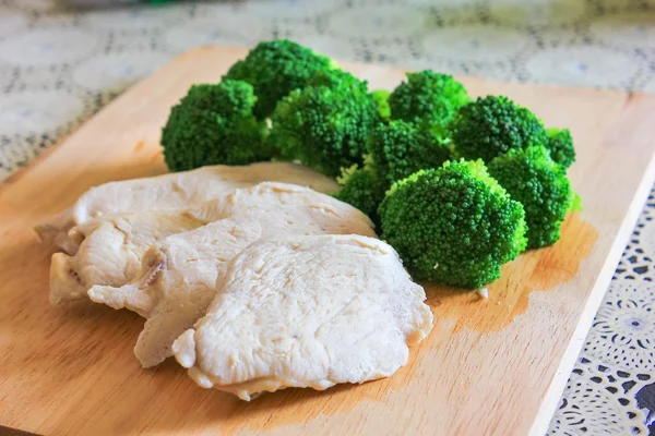 Steamed chicken and broccoli