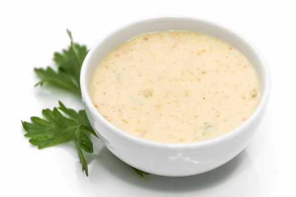Mayonnaise sauce with kikkoman and rice vinegar — Stock Photo, Image