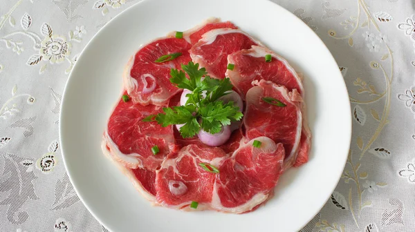 Preparación de carne de res de caña deslizante para cocinar — Foto de Stock
