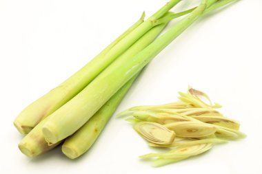 Beyaz arkaplanda limon otu