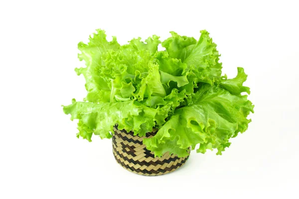 Sallad blad, sallad isolerad på vit bakgrund — Stockfoto