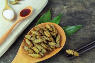 ipekböceği pupa, buhar veya derin kızartma tarafından Food Asya yemek,